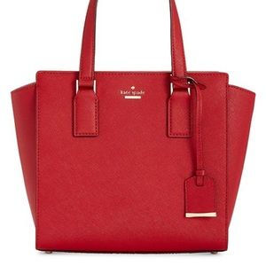 Kate Spade Cameron Street small Hayden crossbody bag red saffiano leather gold